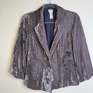 J.Jill Crushed Velvet Jacket Womens Sz 4